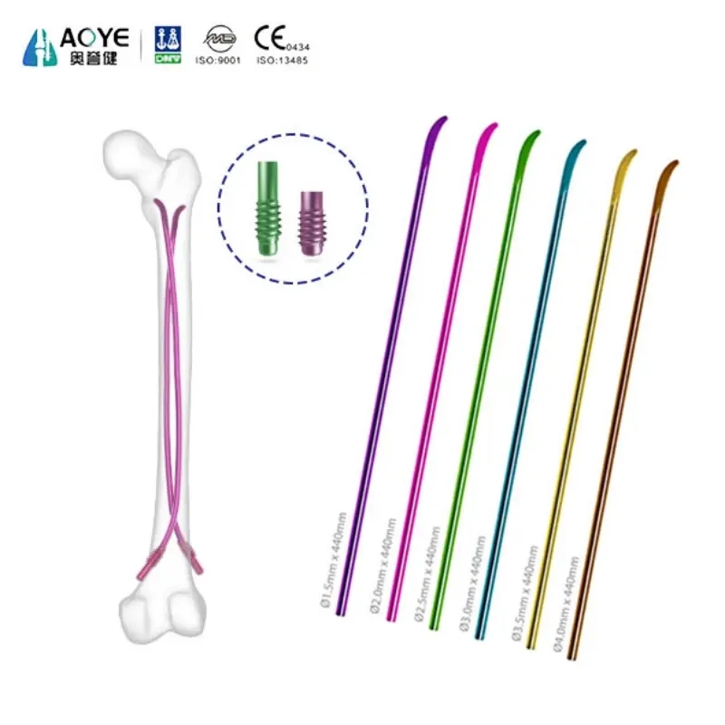 Clavo elástico de titanio | Implante intramedular flexible para fracturas